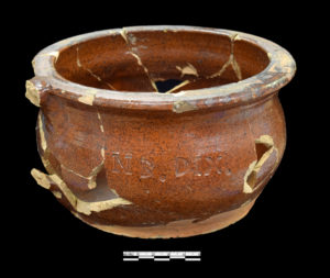 Photo 2: Locally Made Earthenware Chamber Pot with N.B. Dicks Mark.